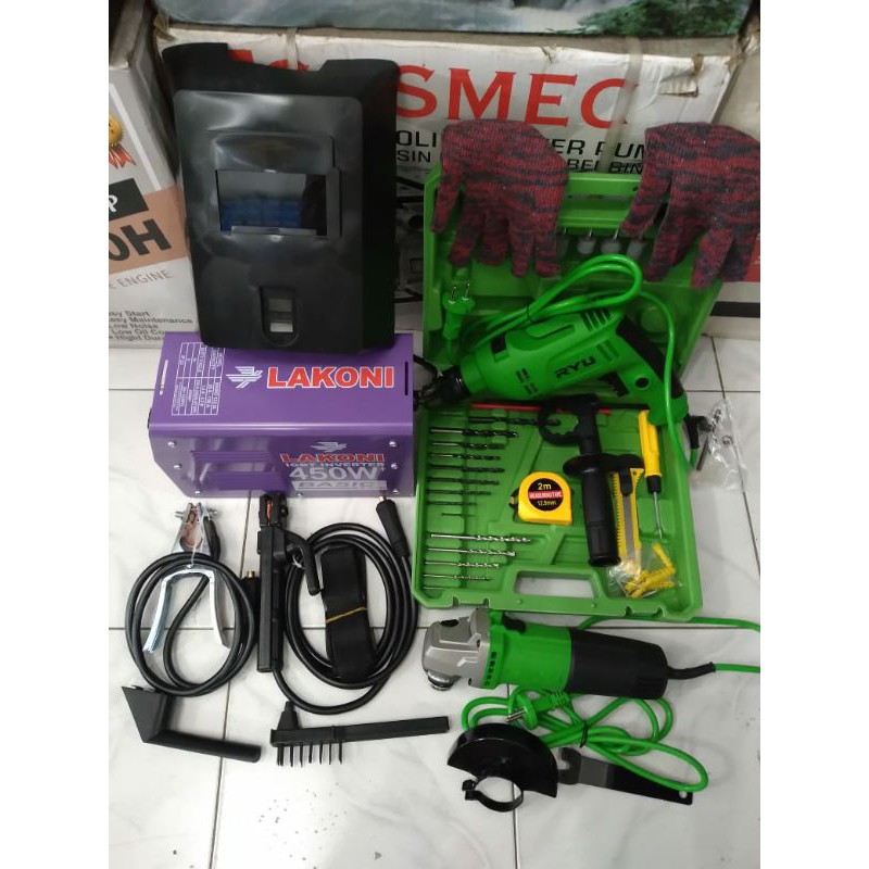 Paket Mesin Las Lakoni 450w + Borset 13mm + Gerinda