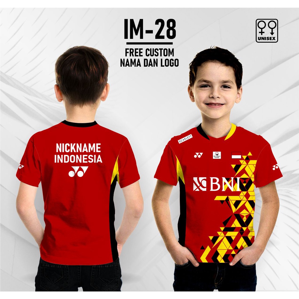 Kaos Jersey Anak Badminton Yonex Indonesia Open 2022 Baju Bulutangkis IM 29