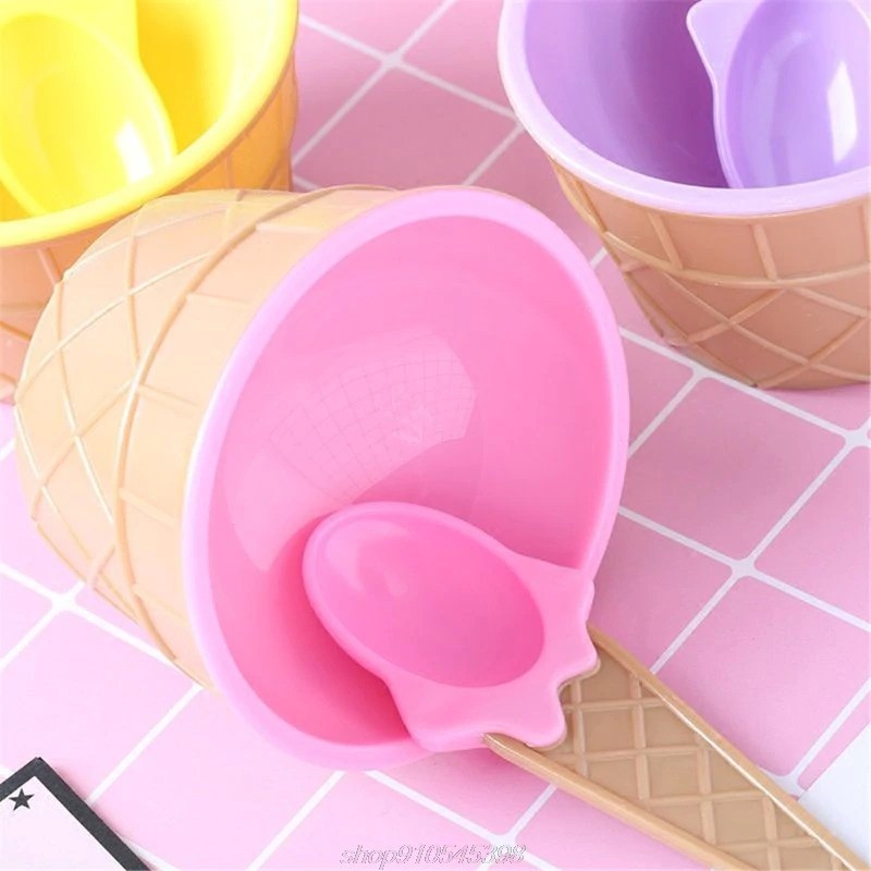 Mangkok Es Krim Mangkuk 1041 Cemilan Ice Cream Bowl Set Mangkok Sendok mangkok masker