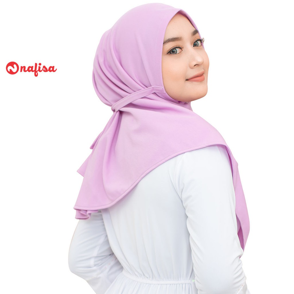 Jilbab Instan Kaos Antem Nafisa Hijab AT HOME L | Hijab Instan Tali Kerudung Khimar Tanpa Pad