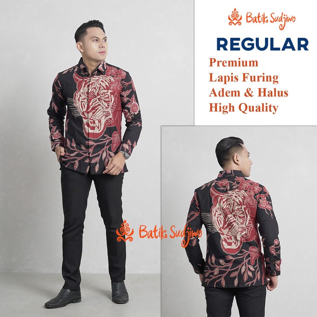 Kemeja Batik Pria Lengan Panjang  Lapis Furing Premium 1067