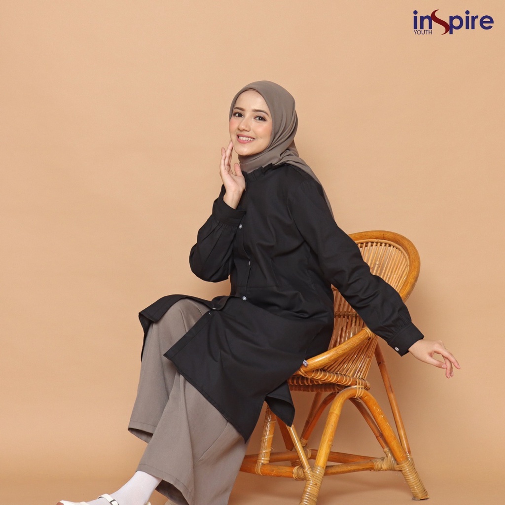 Inspire ITU 45 Tunik Wanita Bahan Kenzie Slub Atasan Muslimah Casual Outfit Daily OOTD