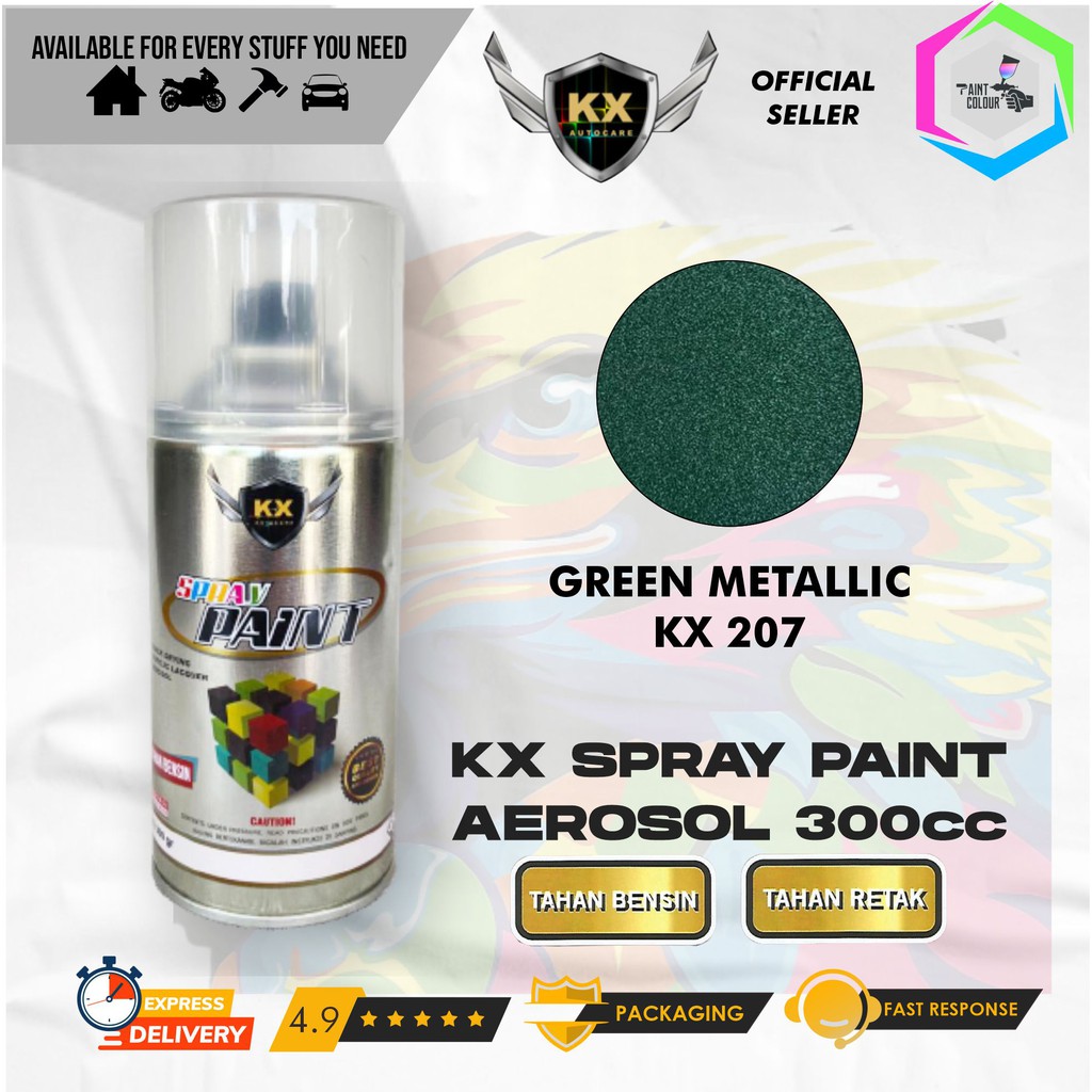 Cat Semprot Aerosol / Pylox KX Autocare Paint - KX 207 GREEN METALLIC