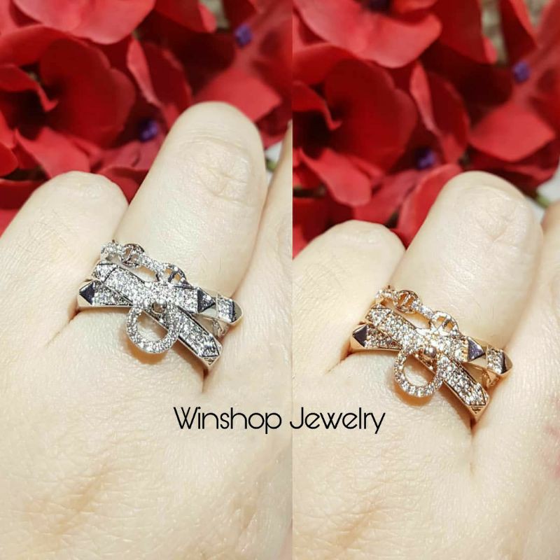 Cincin Swarovski Berlian Wanita Cincin Silver Perak Cincin Emas Cincin Rosegold Cincin Kelly