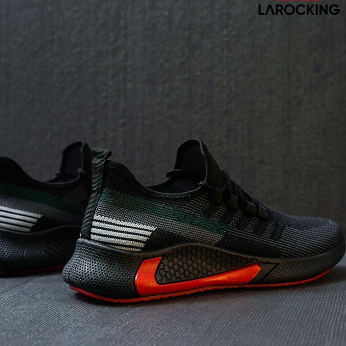 ✪ Larocking - Vortex Hitam | Sepatu Sneakers Running Gym Shoes Sports  