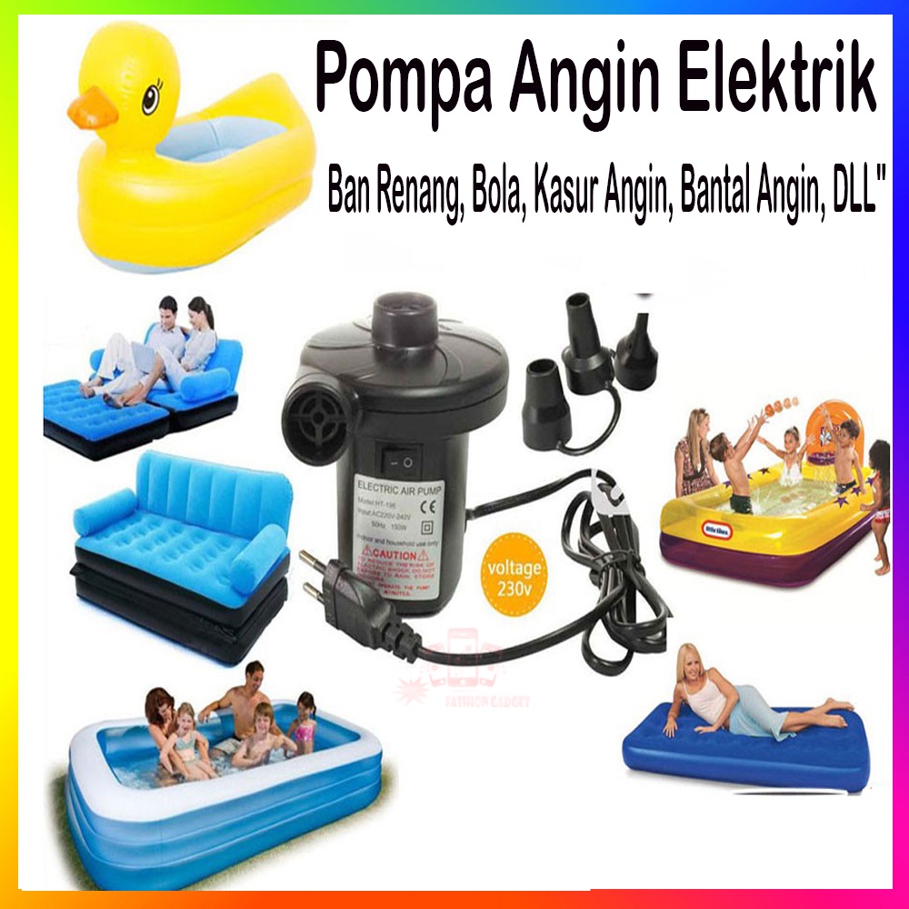 Pompa Angin Elektrik Dan Vacuum 2 in 1 Electric Air Pump Sofabed Airbed Premium Quality Pompa Angin Injak Kaki Manual Foot Air Pump / Alat Pompa Injak Kuning Bestway