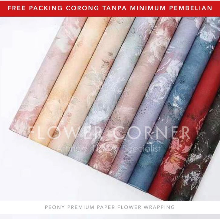 

5 LEMBAR Peony Premium Paper Flower Wrapping Paper Kertas Buket Bunga (FW017)