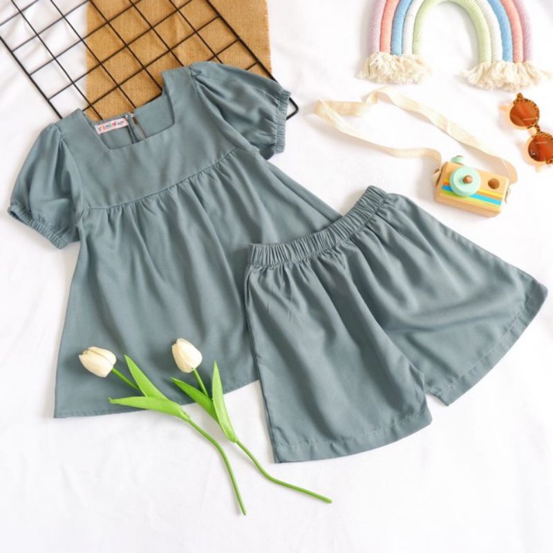 POLA PRODUKSI Setcel anak 010 - Pola baju setelan anak - kids sewing pattern