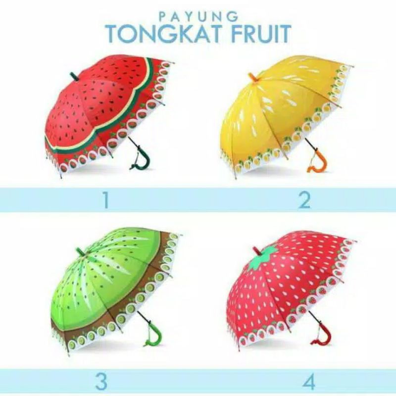 payung tongkat motif buah cantik