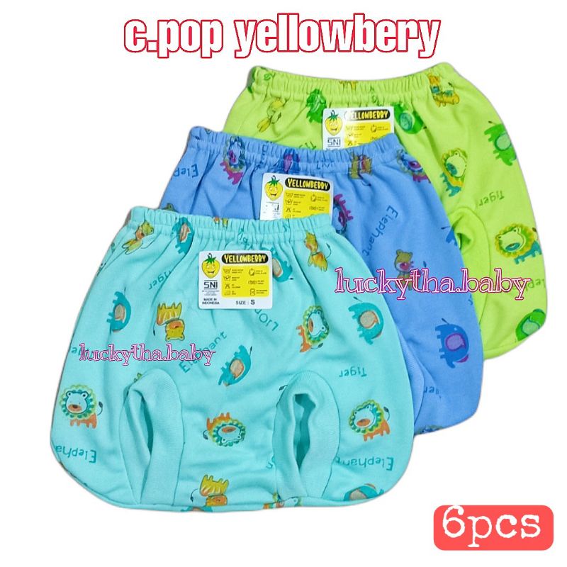 6pcs_celana pop bayi baru lahir yellowbery / celana kacamata bayi/ celana segitiga bayi new born