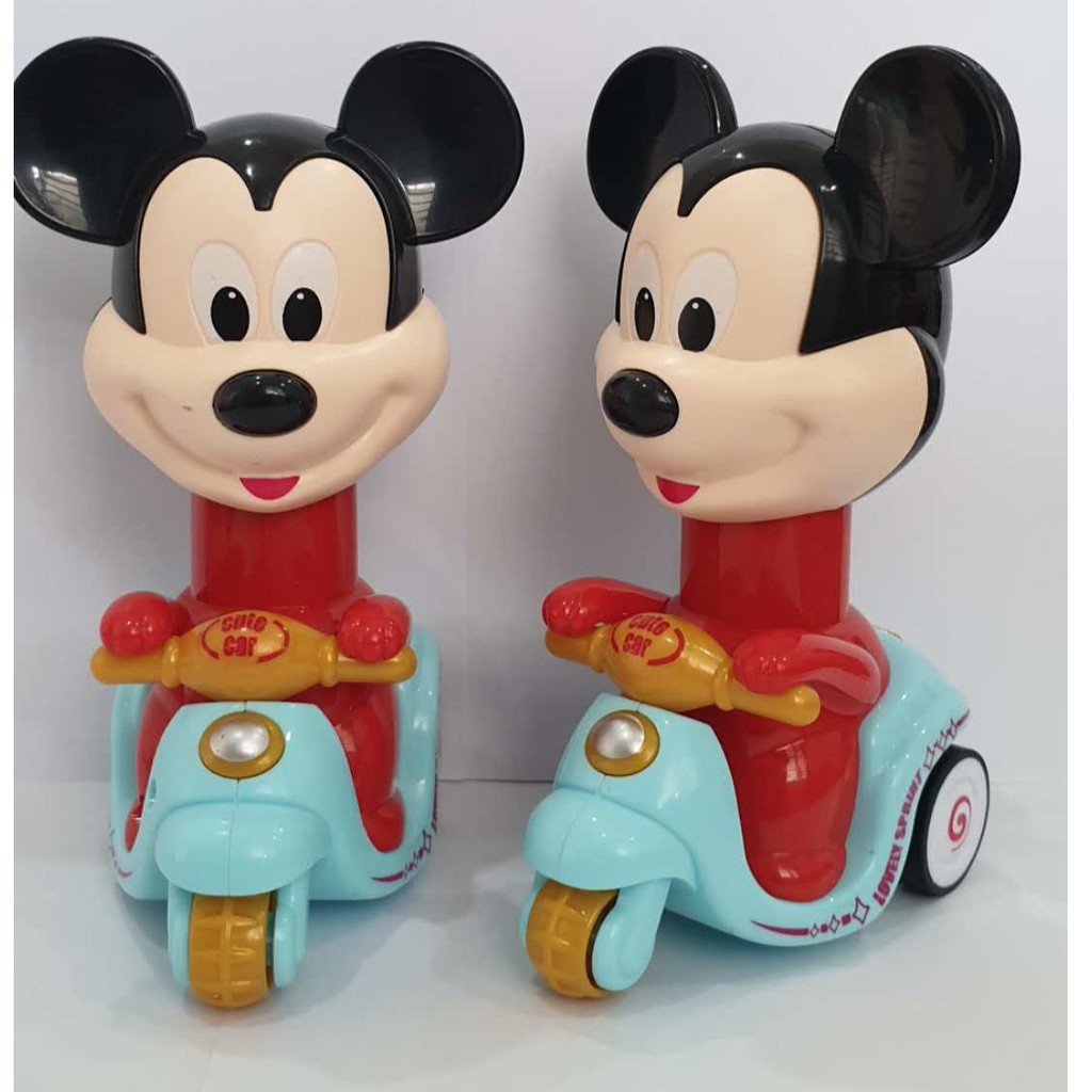 Mainan Motor Vespa Manual Mickey Mouse [ Bisa Jalan Tanpa Batrei ]