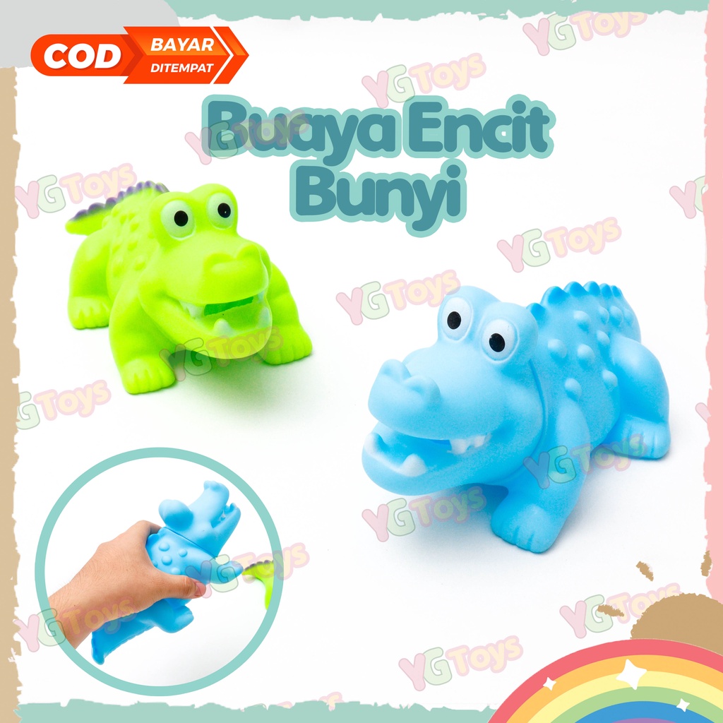 YGtoys Mainan Anak Buaya Karet Bunyi Lucu