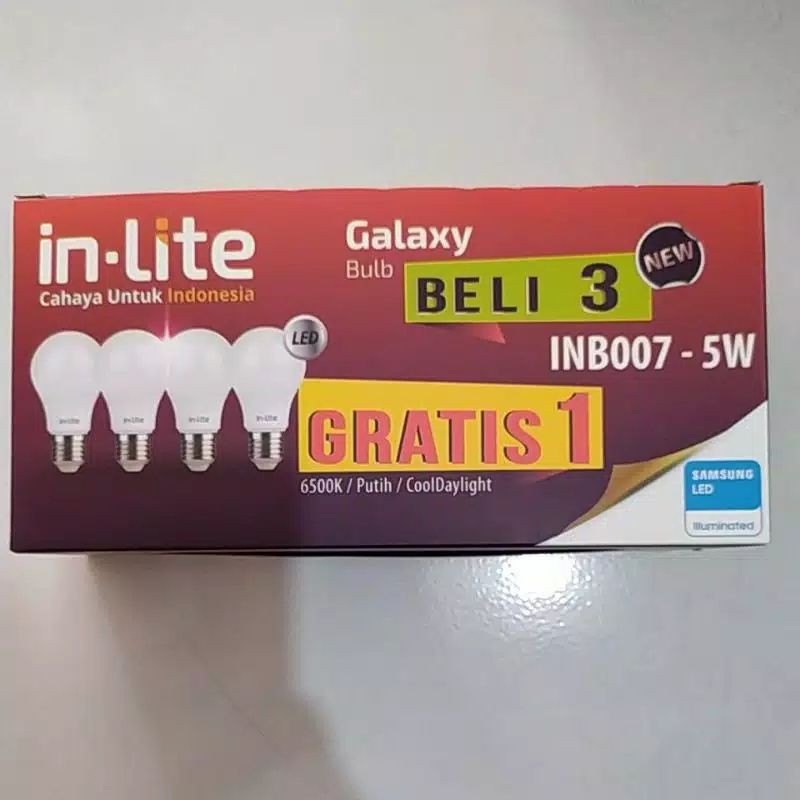 LAMPU LED INLITE  3 GRATIS 1 / BOHLAM INLITE  LED 3 FREE 1 / IN LITE PAKET BELI 3 + 1/ 5WATT / 7WATT / 9WATT / 12WATT / 15WATT &amp; 18WATT / Lampu Paket Hemat / Lampu LED Paket / Lampu Led paket / Lampu Inlite 3 free 1 / Lampu Led / Bohlam LED