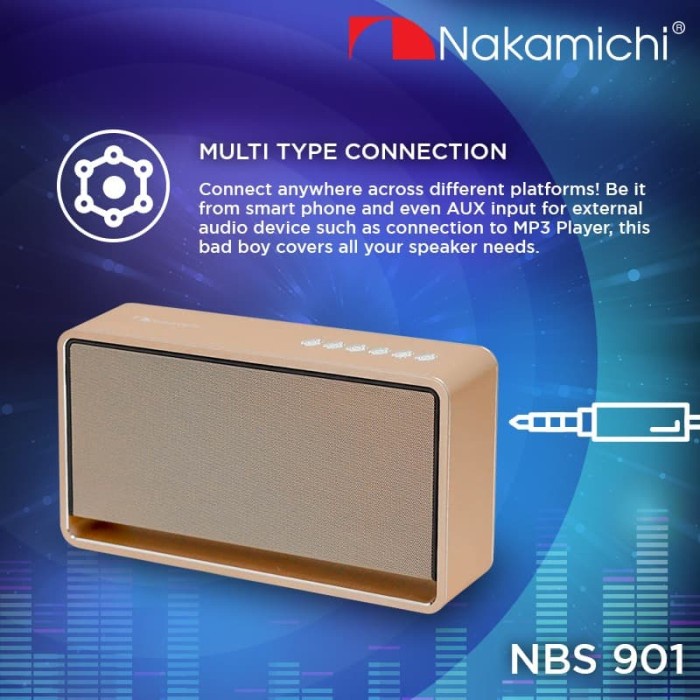 Nakamichi NBS 901 Speaker Portable Wireless Bluetooth-GOLD