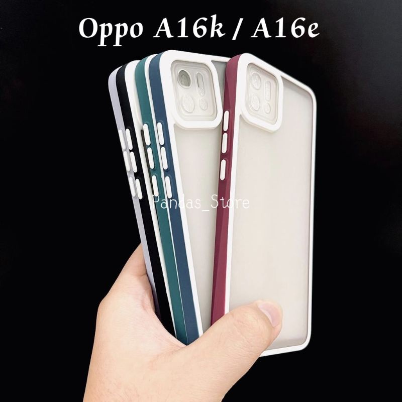Pro Hybird Oppo A16k / A16e Softcase Halus dan Elegan / Pinggiran Garis Putih Keren (Pandas)