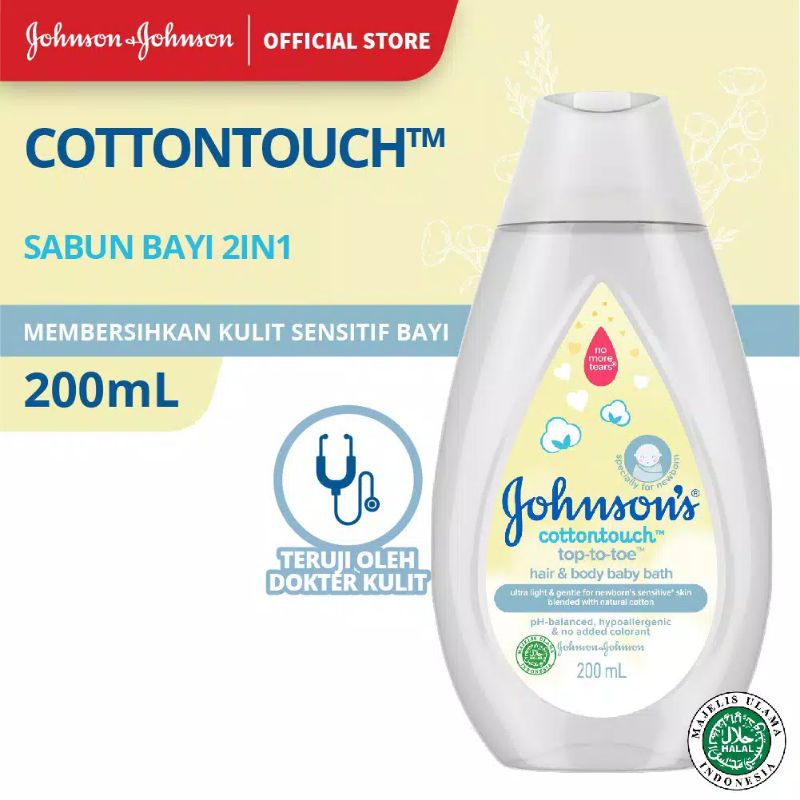 Johnson's Baby Bath cottontouch Ttt hair &amp; body 200ml /Sabun + shampo  baby