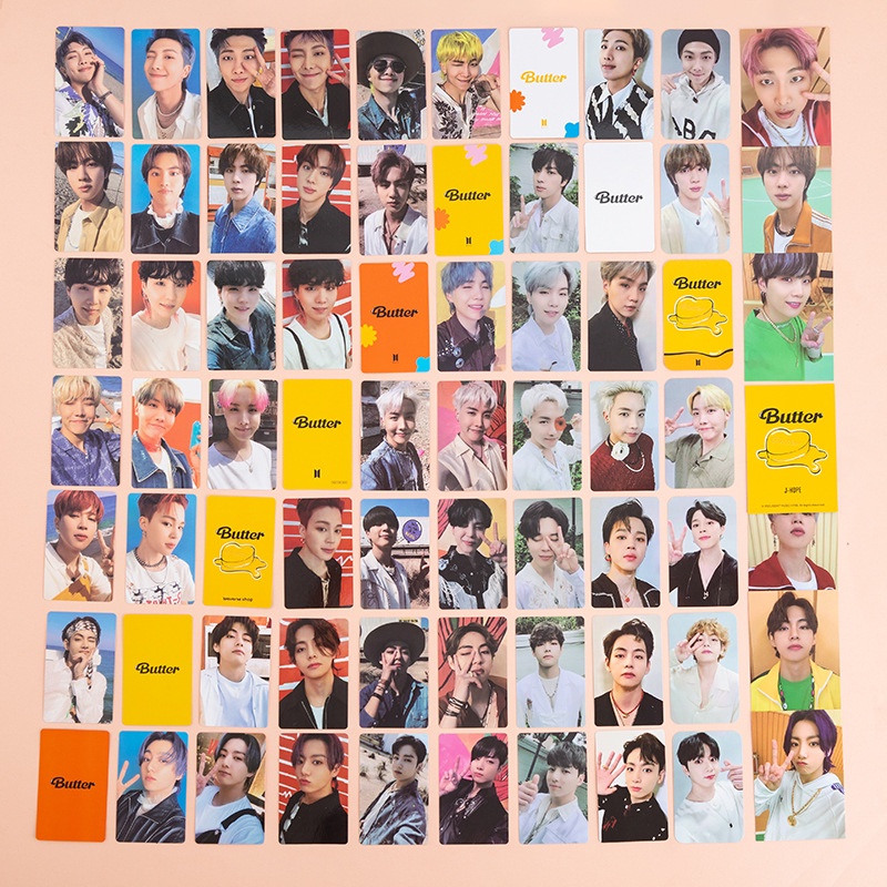 Kpop BTS Butter Album Krim Peaches Ver. Stiker Strip Kartu Foto Lipat Untuk Koleksi ARMY