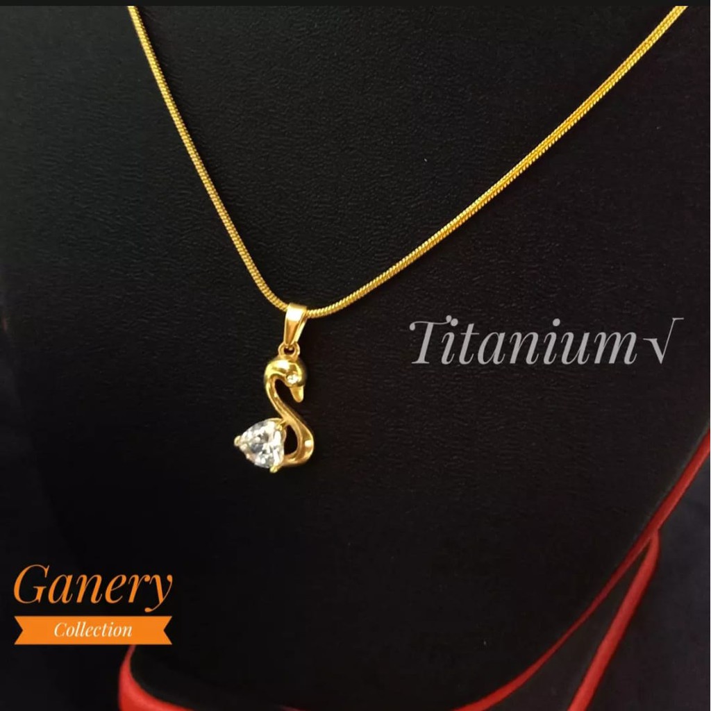 COD - Ganery Kalung Titanium + Liontin Gold Anti Karat Anti Luntur Selamanya