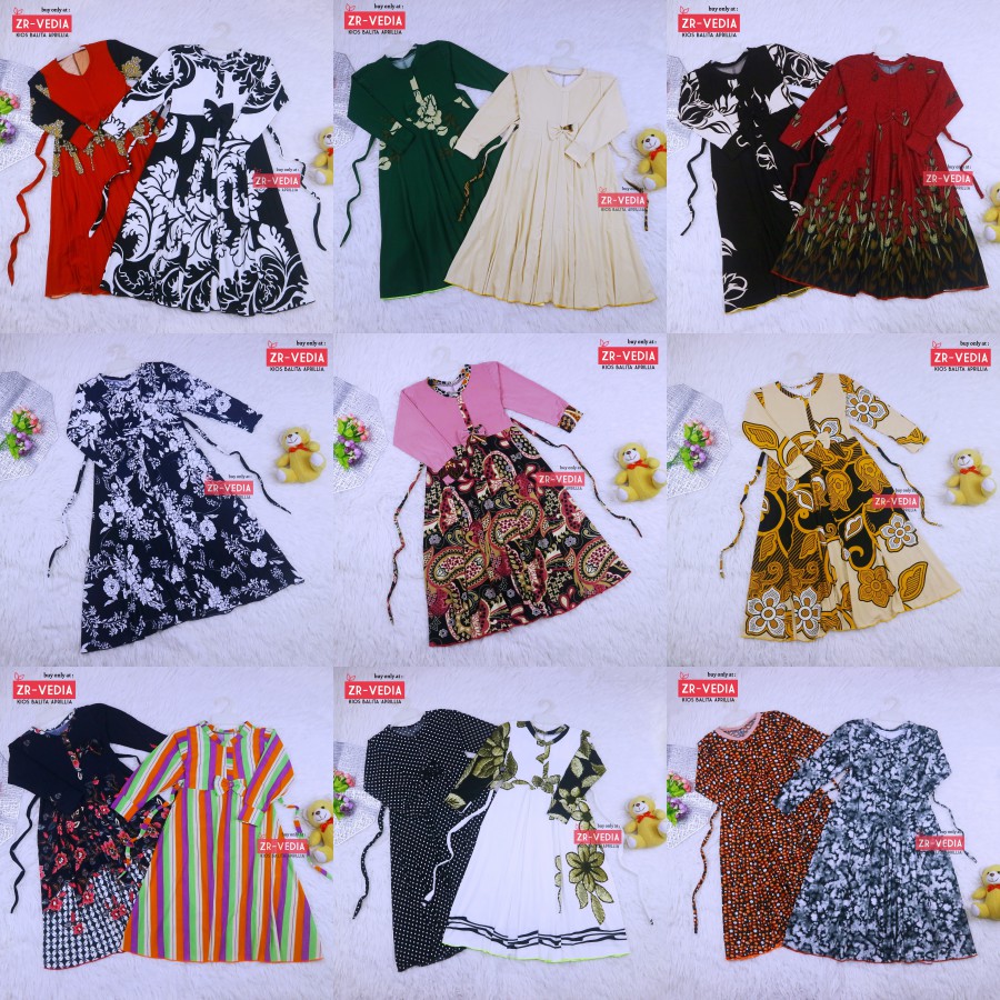 Gamis Pita Uk. 6-7 tahun / Gamis Anak Baju Muslim Dress Panjang Ngaji Murah Lengan Anak Perempuan