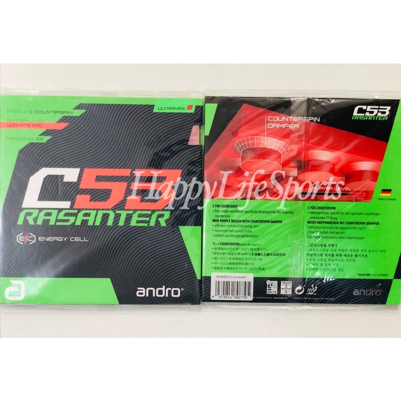 [ORIGINAL] Karet Pingpong Andro Rasanter C53 Counterspin