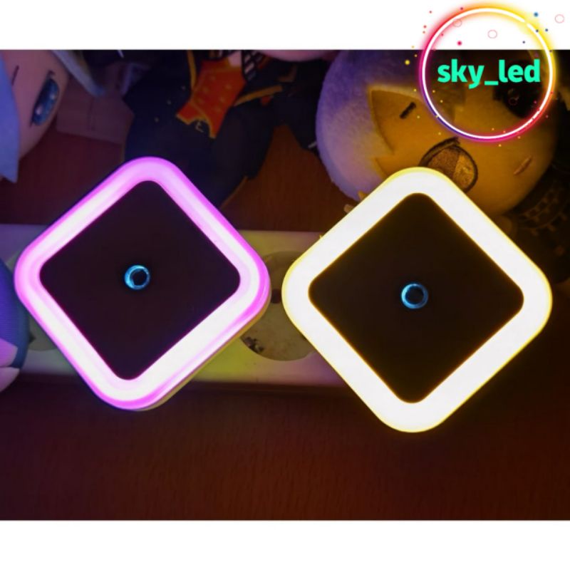 Lampu Tidur Night / Sleep Mini Lamp Dekorasi Hias KOTAK LED Otomatis Sensor Cahaya