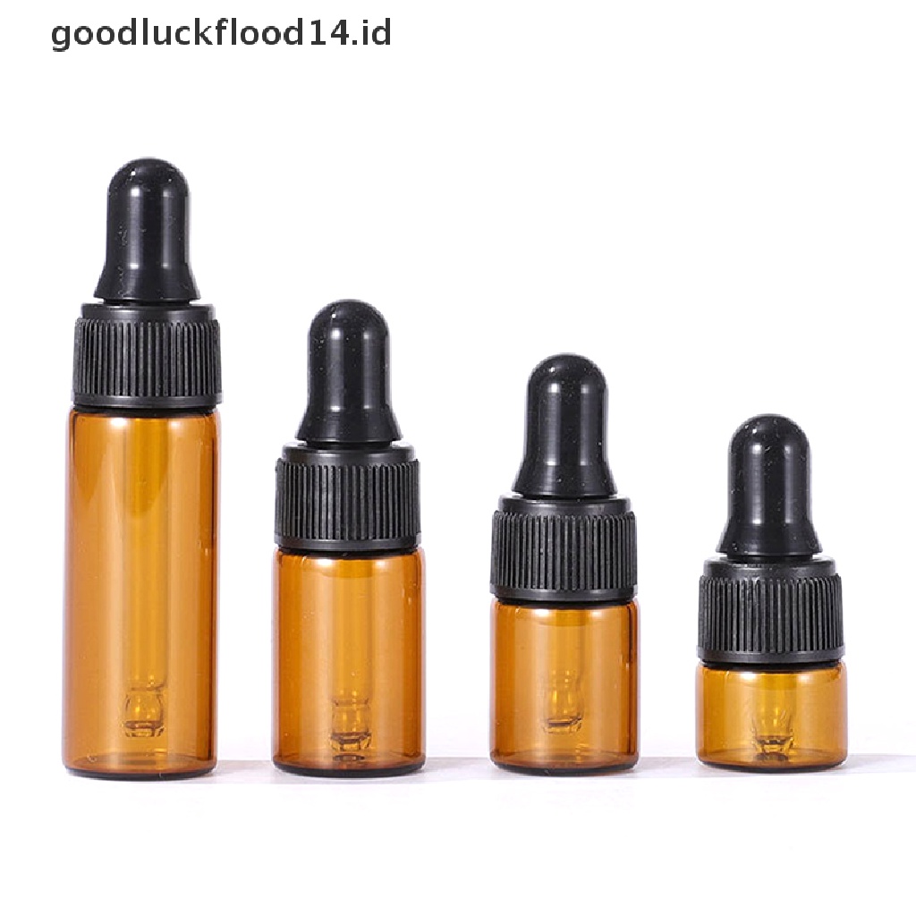 [OOID] 10X 1ml/2ml/3ml/5ml Empty Amber Glass Dropper Bottle Essential Oil Travel Bottle ID