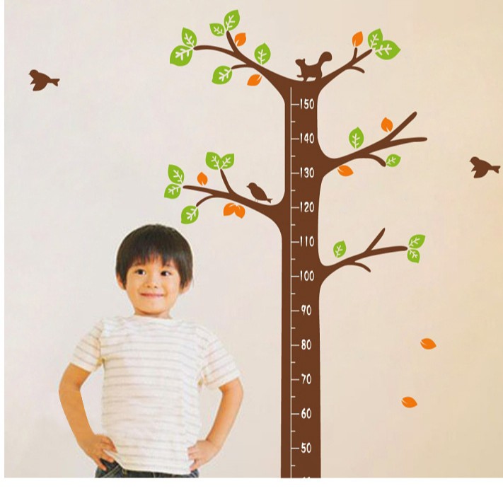 RELIZA WALL STICKER PENGUKUR TINGGI BADAN POHON TREE GROW UP STIKER DINDING