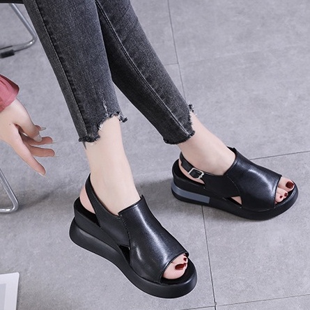 RYX - Alboxo Charm Sepatu Slingback Wedges Casual Sehari Hari - Ori Import