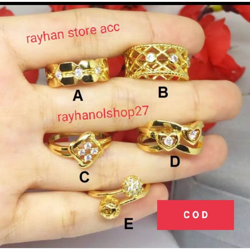 CINCIN XUPING SILANG JARING LAPIS EMAS Gold Zircon BB234