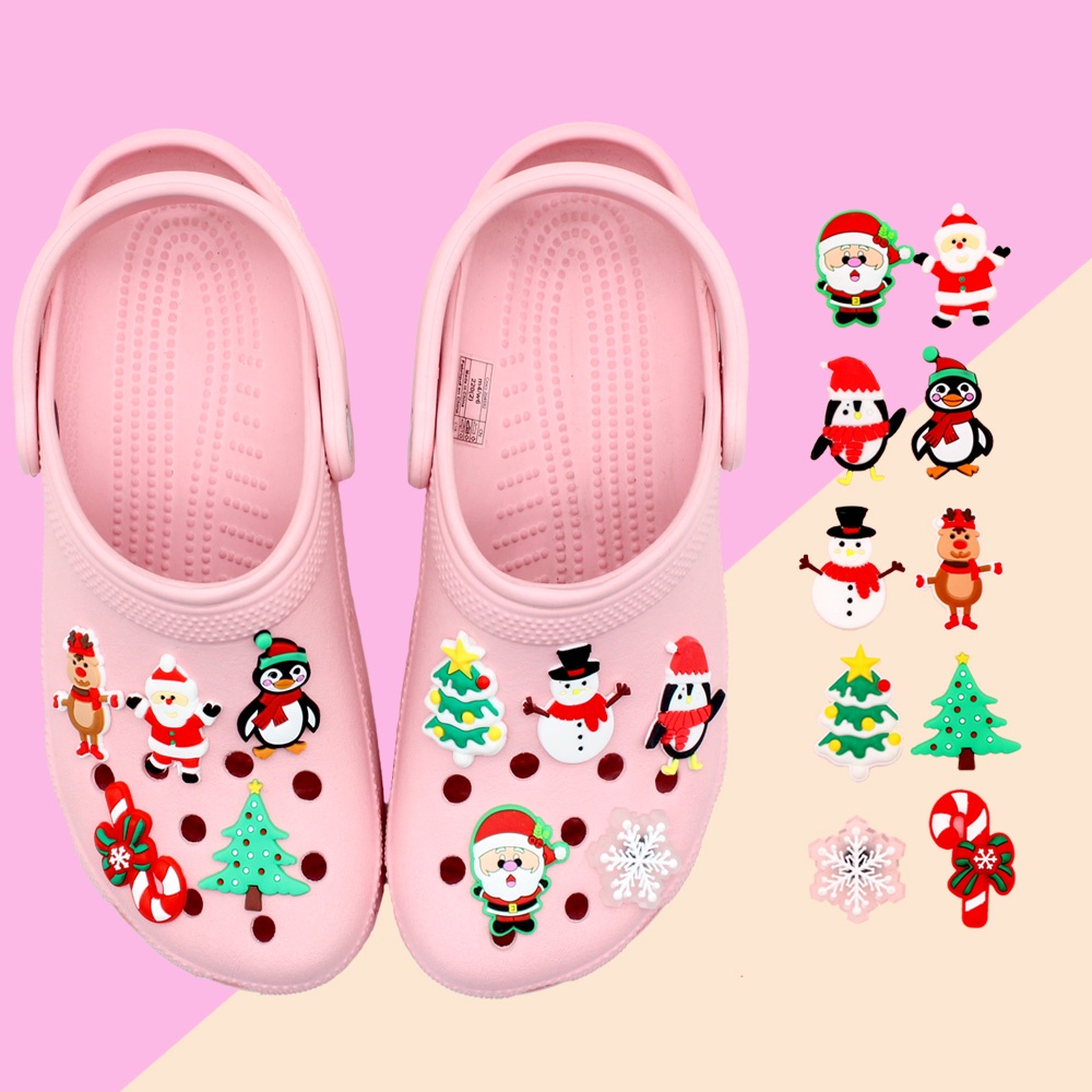 Jibbitz Baru 1pcs sandal shoe charms Crocs Pin Santa Claus Bahan DIY untuk decorate Lubang Sepatu accessories