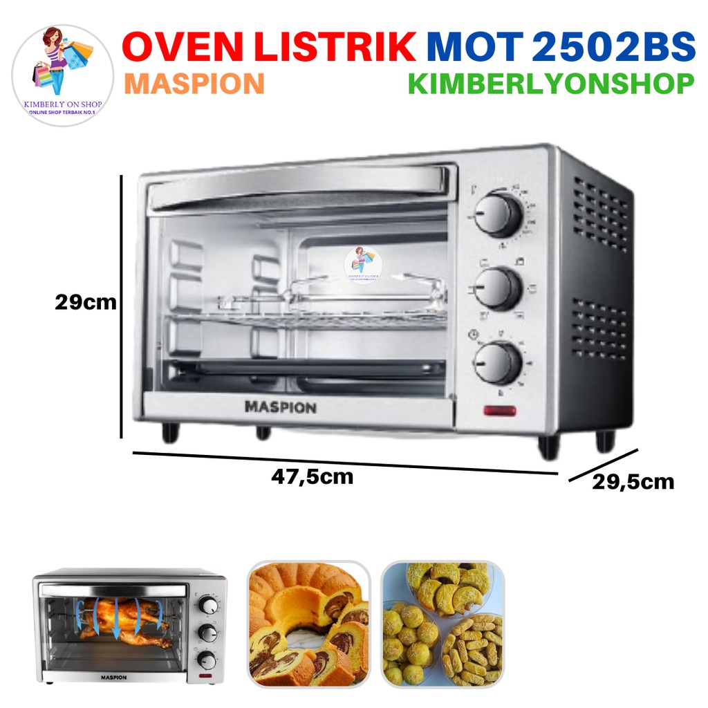 Kimberlyonshop Oven Listrik Toaster MOT 2502BS Kapasitas 25 Maspion