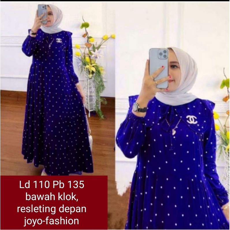 [BISA COD] DASTER ARAB/LONG DRESS RENDA MOTIF POLKA AILIN TERBARU DASTER ARAB/LONGDRES SUSUN POLKA