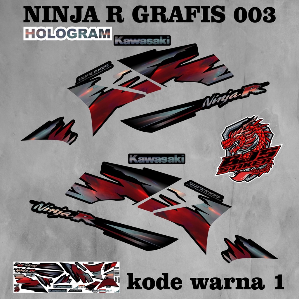 Striping ninja r - Stiker Decal HOLOGRAM stiker variasi ninja r variasi grafis 003 ke 2