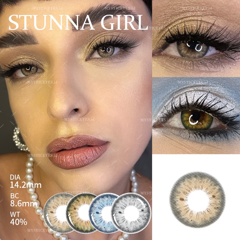 [✅COD] MYSTICEYES SOFTLENS NORMAL STUNNA GIRL SOFLENS WARNA 14.2MM KADAR AIR 40% LENSA KONTAK