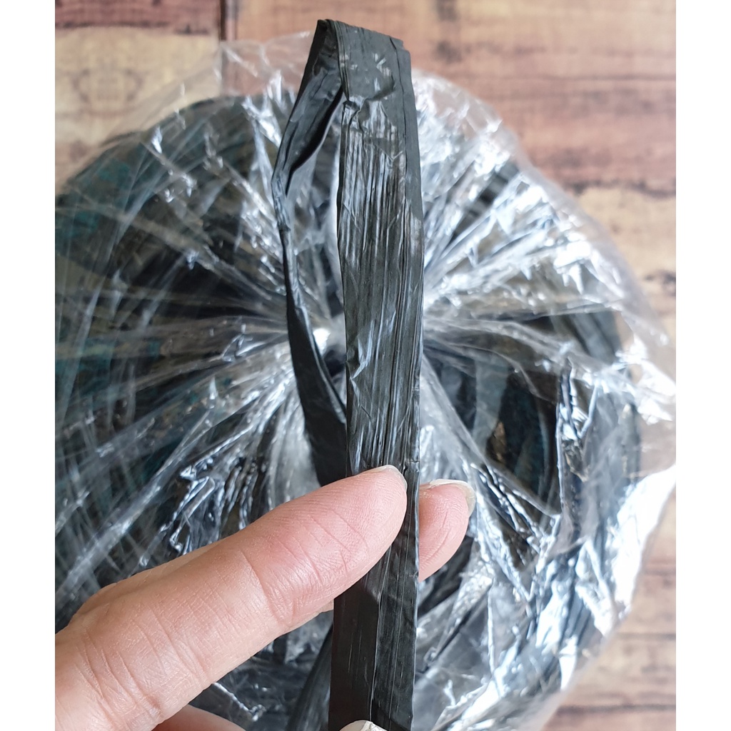 Tali Rafia Hitam 600 gram - Tali Plastik Rapia Hitam Roll Besar