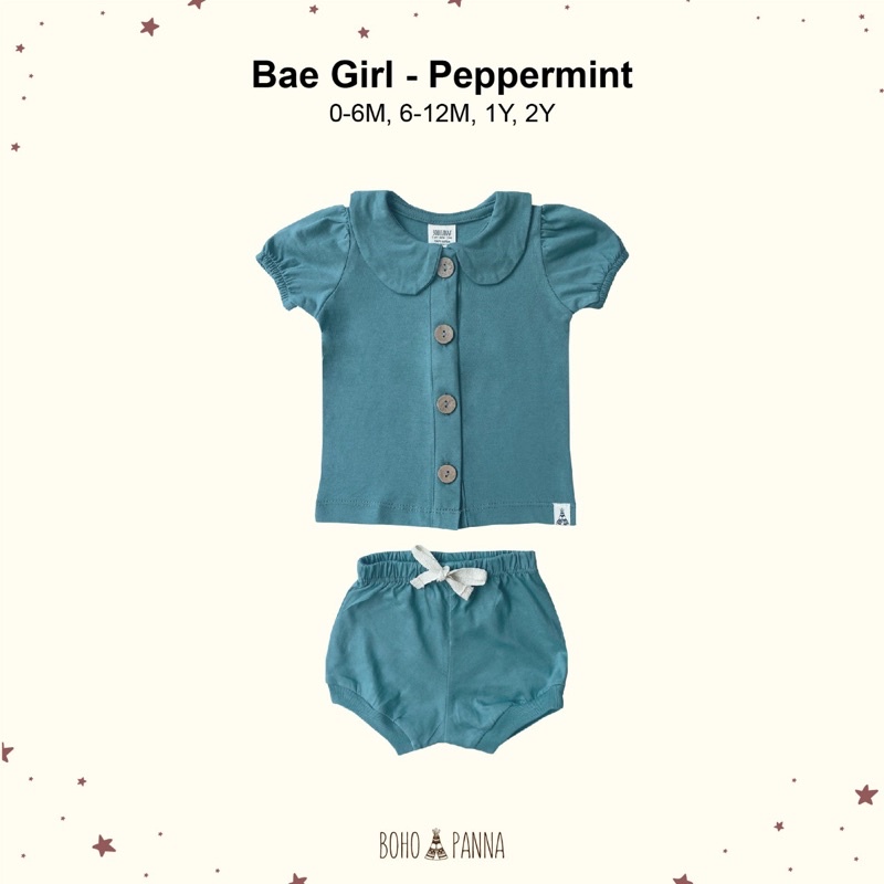 Bohopanna / Bohobaby Bae Girl - Setelan Anak Perempuan-Peppermint