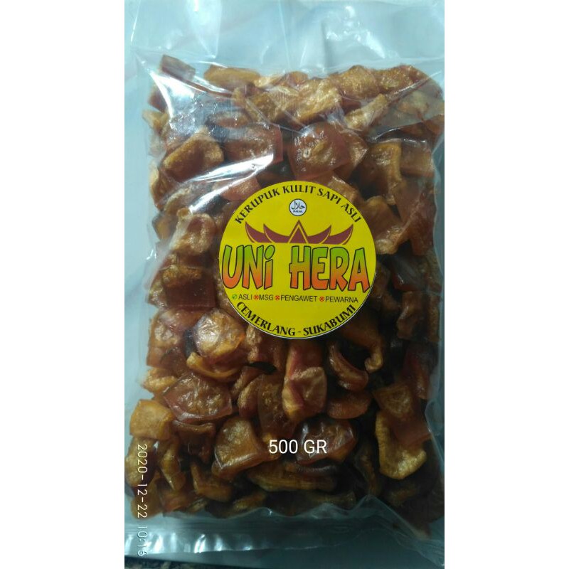 

kerupuk kulit sapi asli non MSG non pengawet non pewarna 500 gr