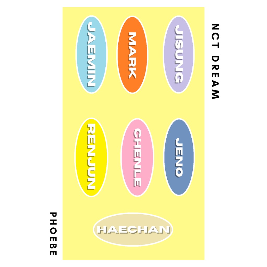 

STICKER SET NCT DREAM NAME