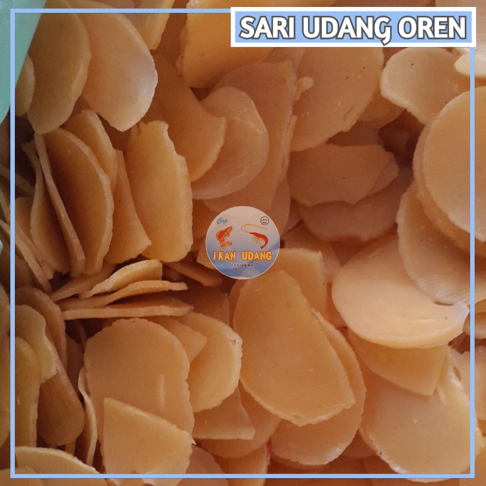 

[ 1kg ] Kerupuk / Krupuk Mentah / Krecek Sari Udang Oren Cap 3 Burung