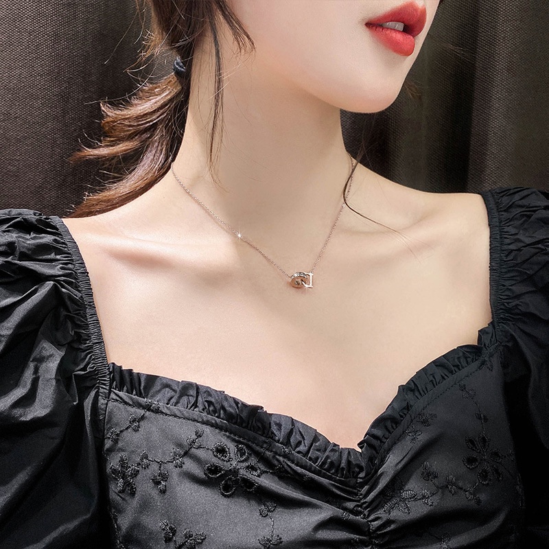 Kalung Titanium Wanita Anti Pudar Model D - ercassia