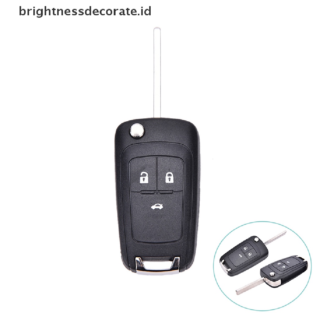 Rumah / Casing Kunci Remote Lipat 3 Tombol Plastik Warna Hitam Untuk Chevrolet Cruze