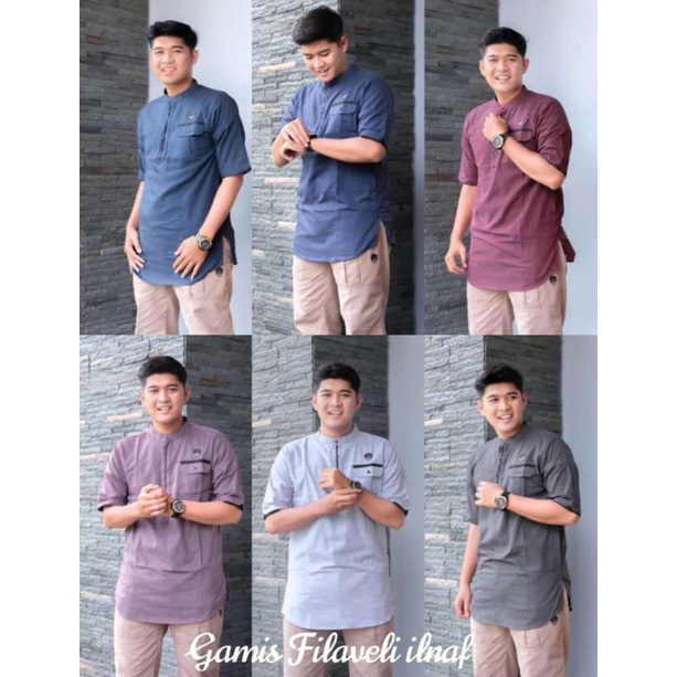 Koko model Gamis ilnaf Al-Kautsar kantong depan list hitam