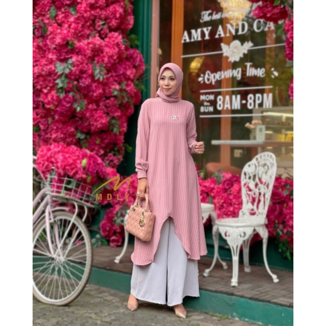 GAMIS DRESS WANITA ATASAN TUNIK KEMEJA VINELA  BY MDLY 3045