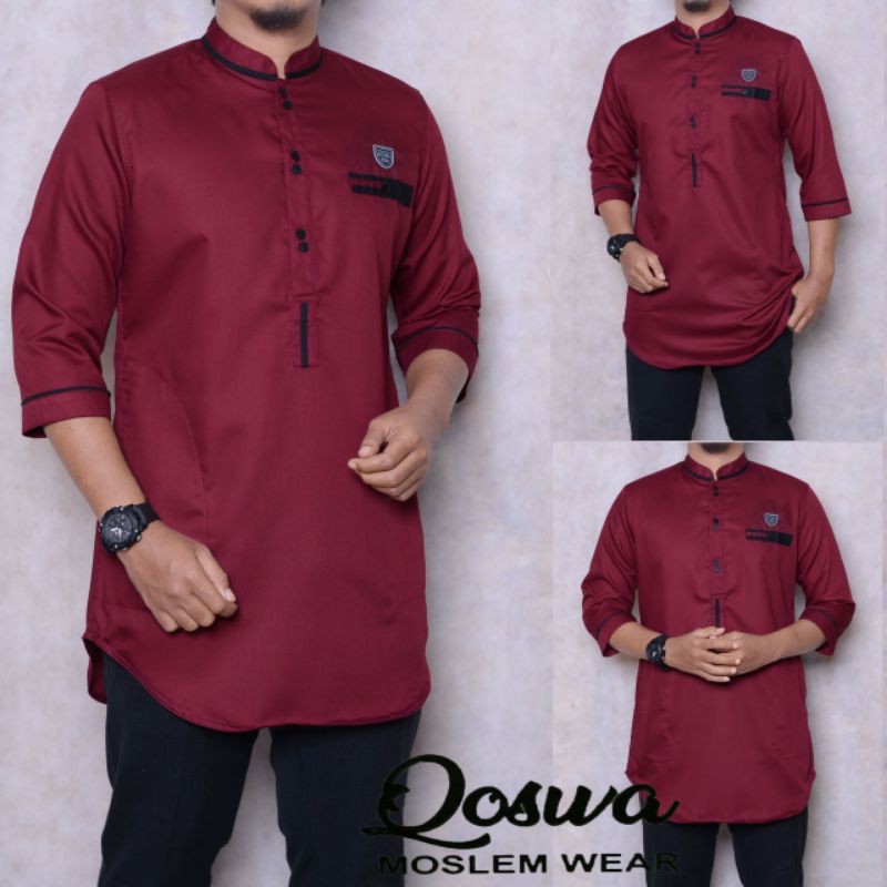 SPECIAL PROMO Baju Muslim Pria Dewasa Kurta Pakistan Koko Murah Original Qoswa NEW Best Seller-4