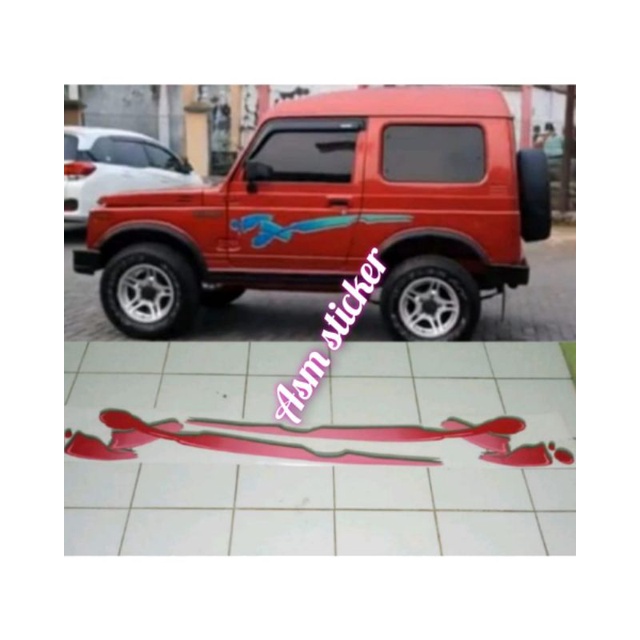 List body stiker Jeep Katana Tulang / List body stiker Katana Tulang Jeep