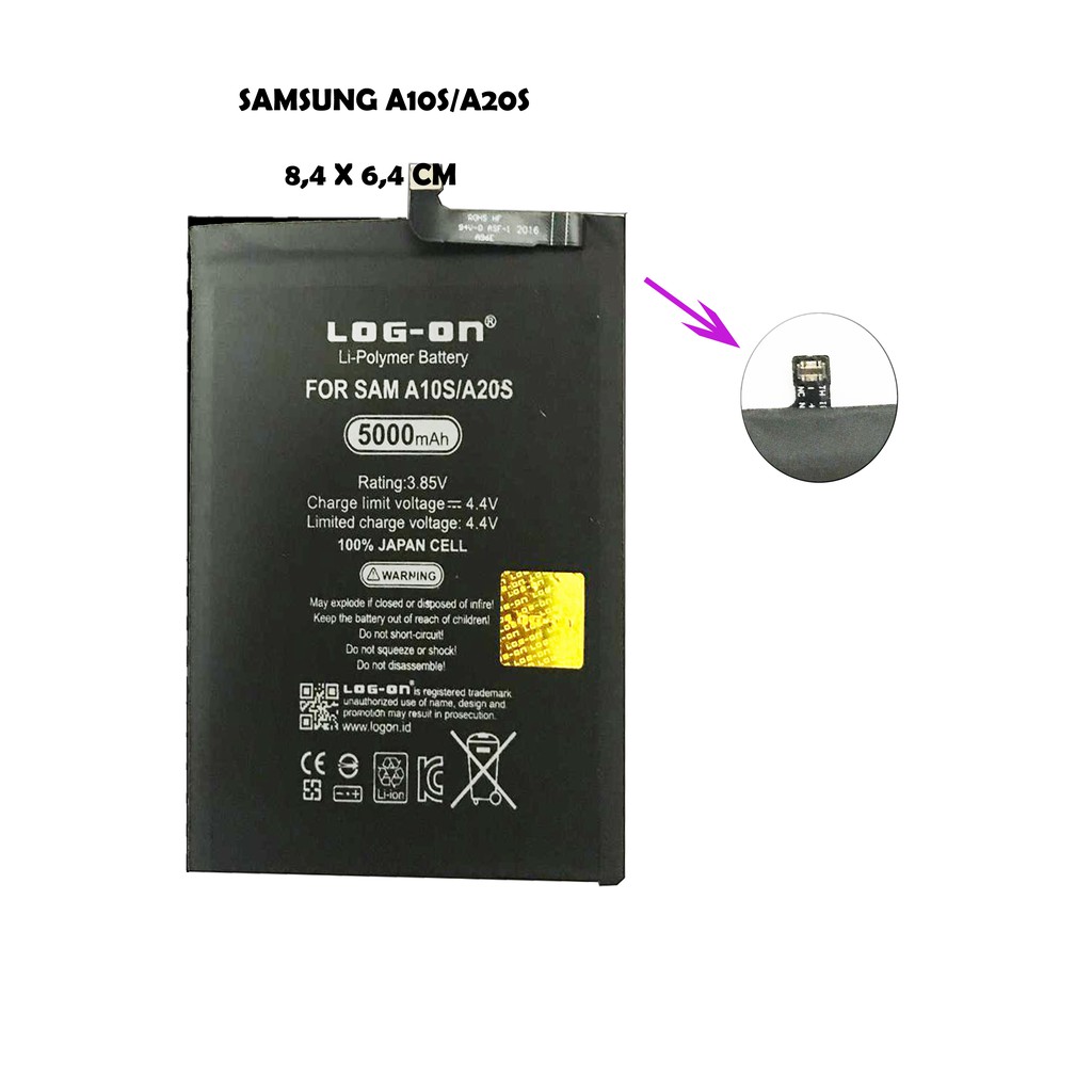 BATERAI Samsung A10S-A20S BATRE DOUBLE POWER BATTERY LOG-ON | Shopee