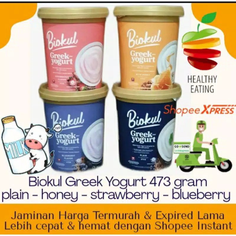 

Biokul Greek Yogurt Plain / Honey / Strawberry 473 gram dari Diamond yoghurt