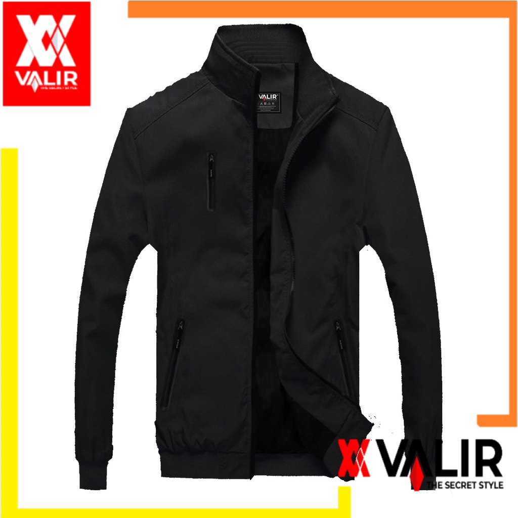 Valir jaket pria jumbo parasut  mleet Casual Multifungsi Hitam 600gr - 1pcs