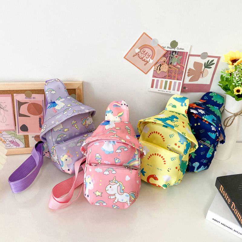 FT27 Tas Belakang Punggung Anak ransel sekolah jalan perempuan laki-laki kids bag Dino Unicorn Lilac