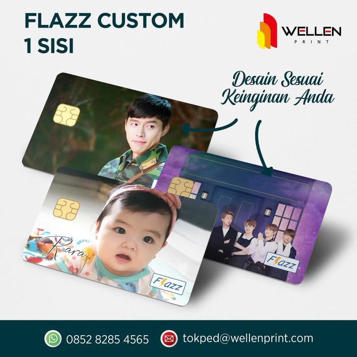 

PROMO - CETAK KARTU ETOLL / E - TOLL CARD FLAZZ CUSTOM FOTO HADIAH SOUVENIR - Cetak 1 sisi